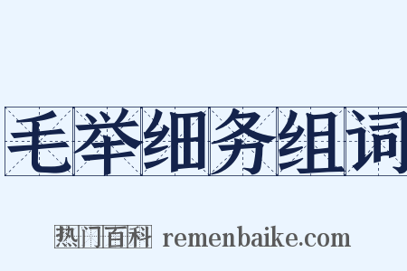 毛举细务组词是什么意思的图片